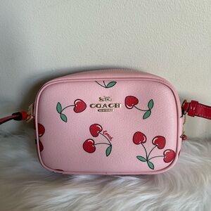 Coach Mini Jamie Camera Bag With Heart Cherry Print